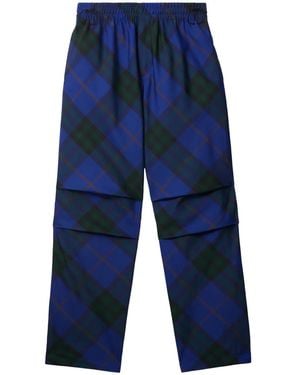 Burberry Ekd チェッカー パンツ - ブルー