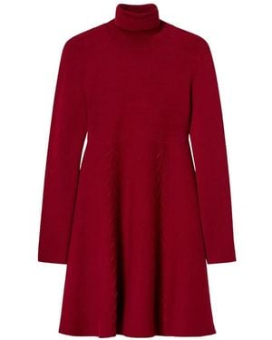 Twinset Robe Courte En Maille À Col Roulé - Red