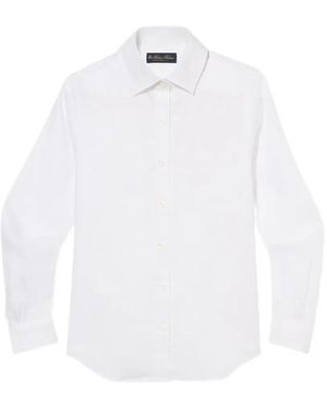 Brooks Brothers Logo-Embroidered Linen Shirt - White