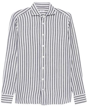 Borriello Camisa A Rayas Con Manga Larga - Blanco