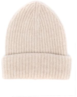Roberto Collina Gerippte Beanie - Natur