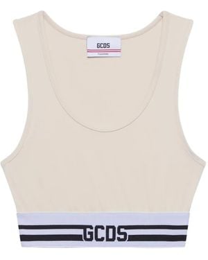 Gcds Top con franja del logo - Blanco