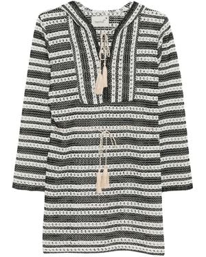 Bambah Crochet Hooded Dress - Gray