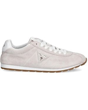 Guess Tiah3 Suede Lace-Up Trainers - White