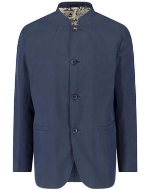 Paul Smith Mandarin-Collar Coat - Blue
