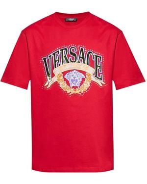 Versace T-Shirt mit Pailletten - Rot