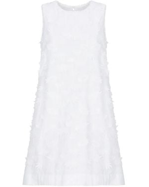 P.A.R.O.S.H. Floral-Embroidered Sleeveless Mini Dress - White