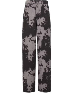 Fendi Animal-Print Five-Pocket Jeans - Gray
