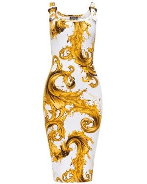 Versace Jeans Couture Printed Midi Dress - Metallic