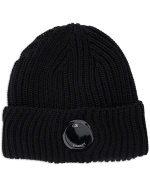 C.P. Company Ribbed Beanie Hat - Black