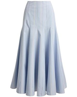 Polo Ralph Lauren Striped A-Line Midi Skirt - Blue