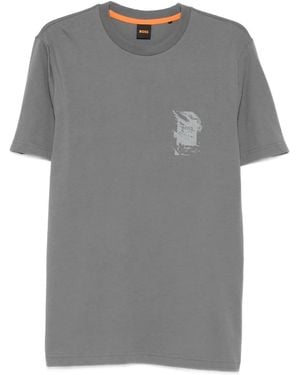BOSS T-Shirt Mit Grafischem Print - Grau