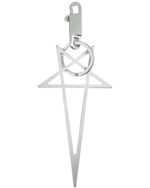 Rick Owens Big Pentagram Keyring - White