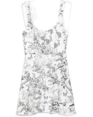 Alice + Olivia Floral-Print Mini Dress - White