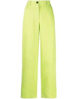 MSGM High-Waisted Wide-Leg Pants - Yellow
