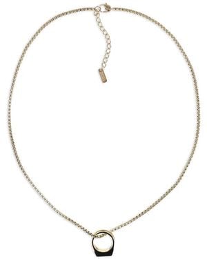 DIESEL Ring-Pendant Chain Necklace - Metallic