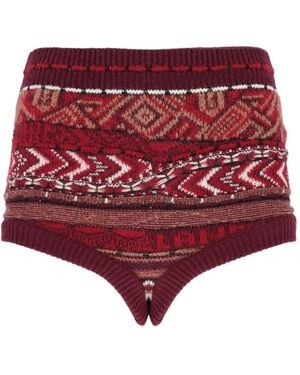 Laneus Geometric-Pattern Shorts - Red