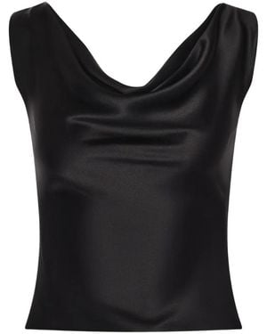 ALEXIA & ANTONIA Cowl-Neck Blouse - Black