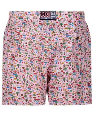 MC2 Saint Barth Graphic-Print Swim Shorts - Red