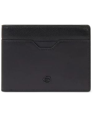 Piquadro Logo-Plaque Leather Wallet - Black