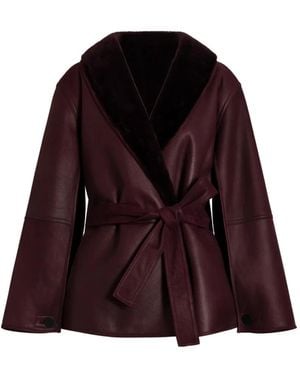 Alberta Ferretti Mantel Mit Schalkragen - Lila