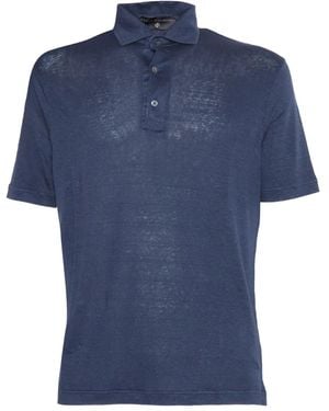 FILIPPO DE LAURENTIIS Poloshirt Aus Leinen - Blau
