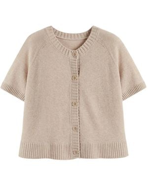 Chinti & Parker Button-Up Long-Sleeve Cardigan - Natural