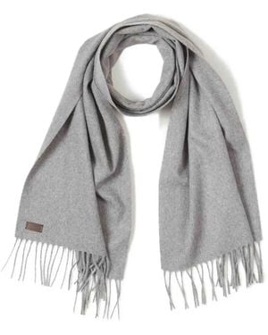 Canali Fringed Cashmere Scarf - Grey