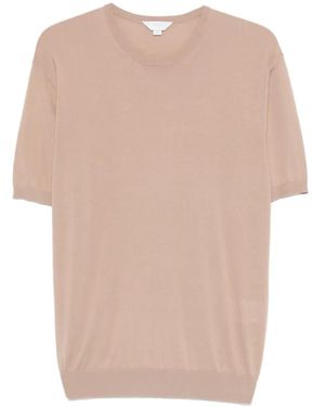 Malo Crew-Neck Knit T-Shirt - Natural