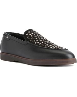 Giuseppe Zanotti Studded Leather Loafers - Black