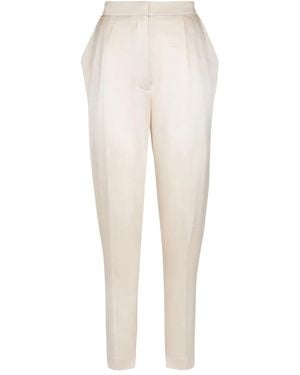 Balmain Seidenhose Mit Hohem Bund - Weiß
