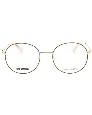 Love Moschino Round-Frame Glasses - Natural