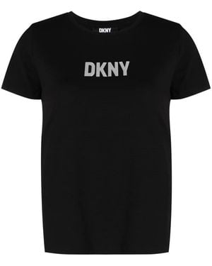 DKNY Logo-Reflective T-Shirt - Black
