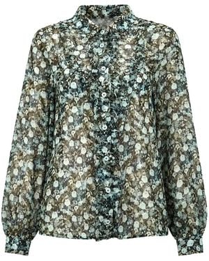 iBlues Floral-Print Ruffled Blouse - Green