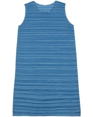 Pleats Please Issey Miyake Sheer Bounce Plissé Midi Dress - Blue