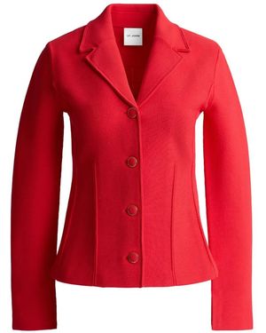 St. John Valley Knit Long Sleeve Jacket - Red