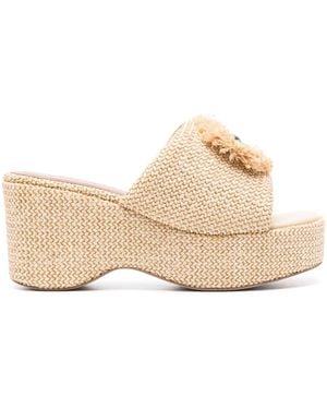 Kurt Geiger Kensington 80mm ウェッジミュール - ナチュラル