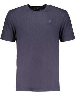 Guess Round-Neck Short-Sleeve T-Shirt - Blue