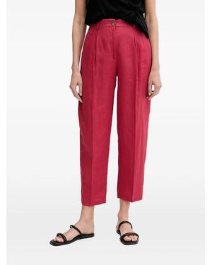 Benetton Linen Straight Pants - Red