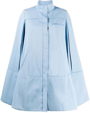 Courreges Cut-Out Sleeve Flared Coat - Blue
