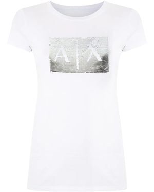 ARMANI EXCHANGE Logo Print T-Shirt - White
