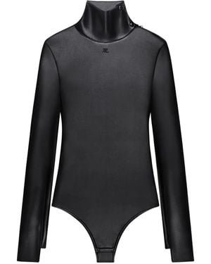 Courreges Body Con Cuello Alzado - Negro