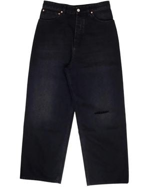 Vetements Distressed Wide-Leg Jeans - Blue