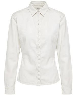 DIESEL Logo-Plaque Denim Shirt - White