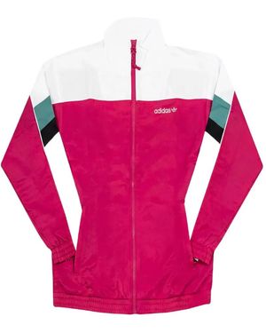 adidas Stripe-Detail Zip-Up Jacket - Pink