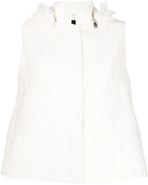 Shiatzy Chen Mulberry-Silk Hooded Vest - White