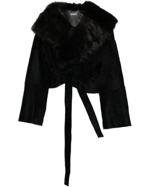 Nour Hammour Renata Shearling Jacket - Black