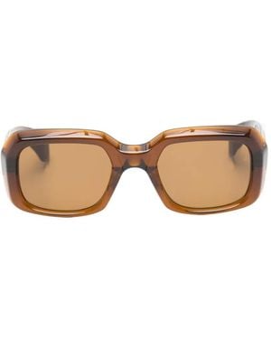 Jacques Marie Mage Aldo Rectangle-Frame Sunglasses - Natural