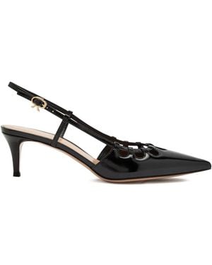Gianvito Rossi Cut-Out Slingback Pumps - Black
