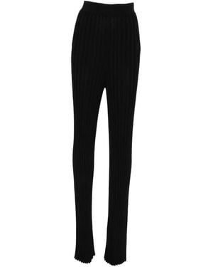 ROT The Lounge Ribbed-Knit Trousers - Black